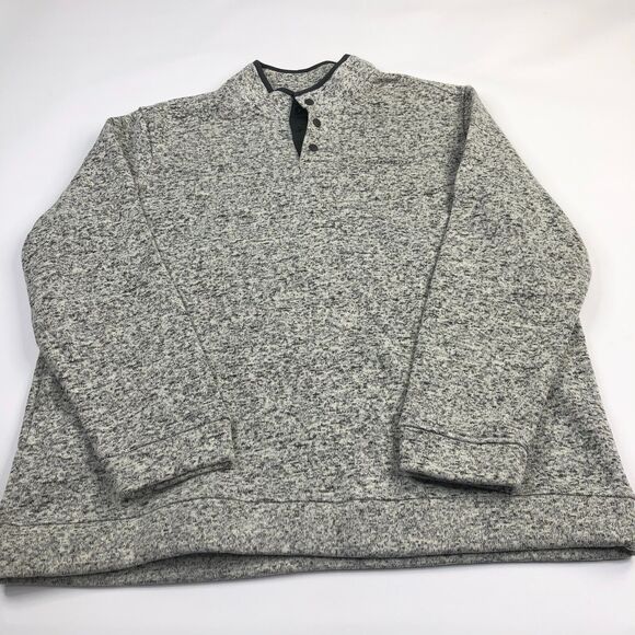 Eddie Bauer 2XL Fleece Men's Quarter Button Pullover Stretch Long Sleeve - Picture 1 of 4
